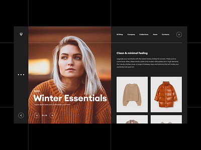 Ornament concept ecommerce fashion minimalism modern typography webdesign