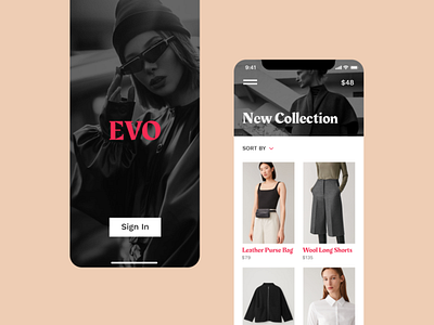 E-commerce App Concept app design application concept flat minimalism typography ui ux