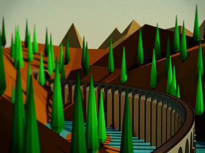 Forest 3d modeling c4d forest lowpoly