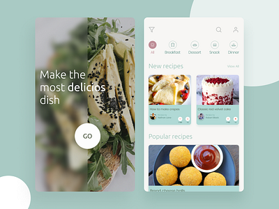 App design app cooking design figma flat icon inspiration minimal mobile typography ui ux web