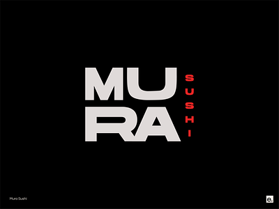 Mura Sushi bold branding graphic design logo logo design minimal typography wordmark