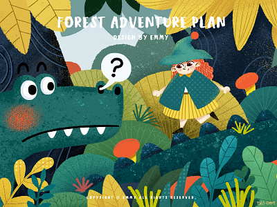 Forest Adventure Plan adventure crocodile design forest illustration witch