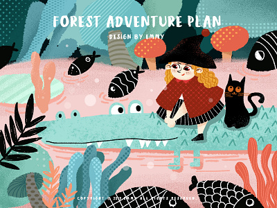 Forest Adventure Plan adventure crocodile design forest illustration witch