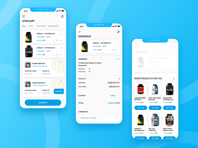 Cairo Gyms App addtocart cart checkout checkout form checkout page discount dribbble best shot fitness products gym gym app gym products membership mobile app design product design receipt ui ux design user experience design user interaction user interface design visual design