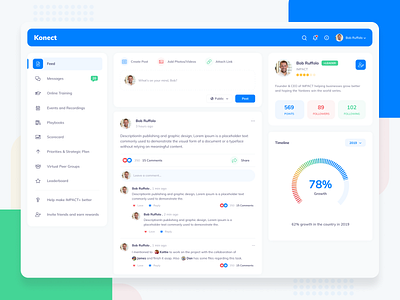Konect Dashboard dashboard dashboard app dashboard template dashboard ui dribbble best shot event app feed page help center home page design messages product design social app social media design social network trending trendy ui ux design user experience design user interaction user interface design