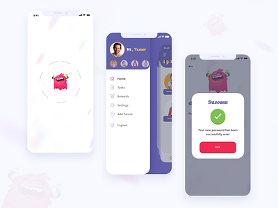 GiddyUp App dribbble best shot graphic design kid rewards kids kids app loading loading animation loading screen menu menu design mobile app design parents popup popup message product design ui ux design user experience design user interaction user interface design visual design