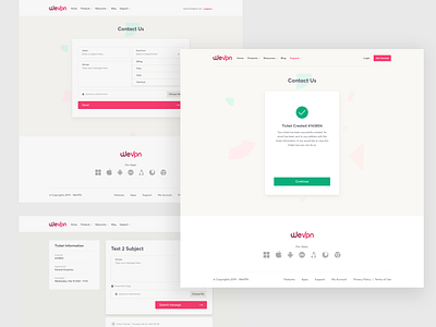 WeVpn Contact Us confirmation contact contact form contact page contact us dribbble best shot help product design secure support support page support ticket ticket ui ux design user experience design user interaction user interface design visual design vpn vpn app