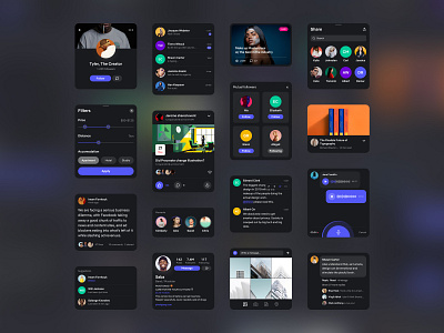 Social Media UI Kit - Dark