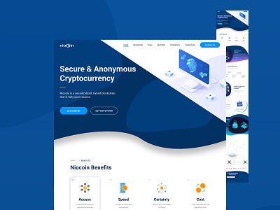 NioCoin Cryptocurrency Website adobe illustrator cc block chain brand identity design branding design cryptocurrency dribbble best shot figma graphic deisgn landing page design material colors material design responsive design responsive layout ui ux design user experience design user interface design web app design web application design web application development web desgin