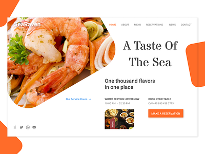 SeaRaven | Seafood Restaurant best design brand identity branding design branding designer call to action dribbble best shot food app landing page concept landing page design landing page illustration product design restaurant app restaurant design sea food ui desgin ui ux design user experience design user interaction user interface design visual design