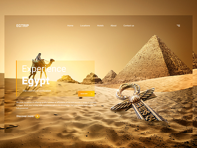 EGTRIP booking brand identity design branding design discover dribbble best shot egypt egyptian antiquities graphic design illustration landing page concept landing page design pharaonic egypt pyramids safari travelling tripadvisor ui ux design user experience design user interaction user interface design