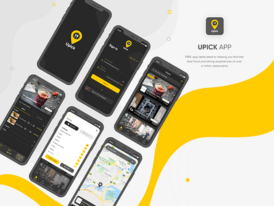 UPICK APP android branding design design app dribbble best shot food food app graphic design illustration ios mobile animation mobile app design mobile ui design product design restaurant restaurant app ui ux design user experience design user interaction user interface design visual design