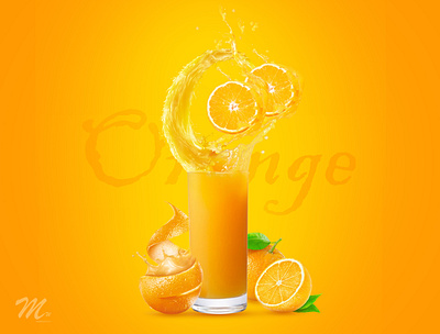 Photoshop Orange Juice manipulation adobe photoshop art art direction graphic design illustration illustration art poster design social media social media design