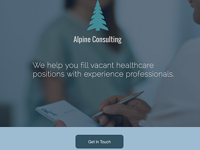 Alpine Consulting homepage landing page web design