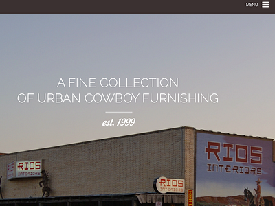 Homepage design concept for urban furniture store