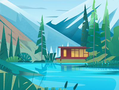 Lake illustration ilustracion