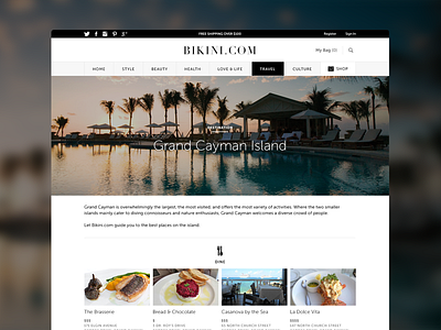 Bikini.com Redesign black and white blog ecommerce lifestyle responsive simple web website