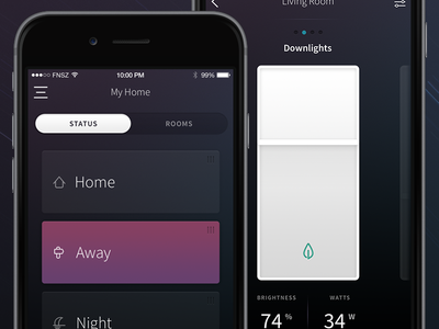 Plum: Home Automation Concept concept connected home funsize home automation ios iphone purple security skeumorphic