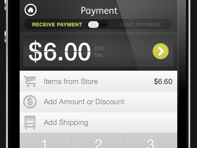 Payment App for iPhone iphone ui