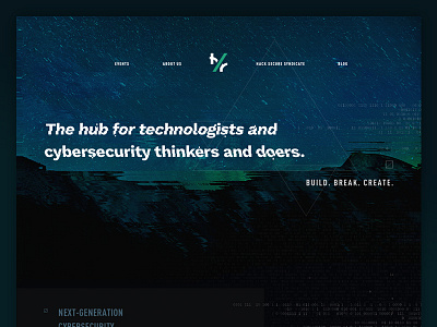 Hack/Secure Landing Page Concept cybersecurity dark fnsz landing page web website