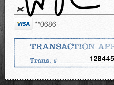 Payment App receipt signature texture