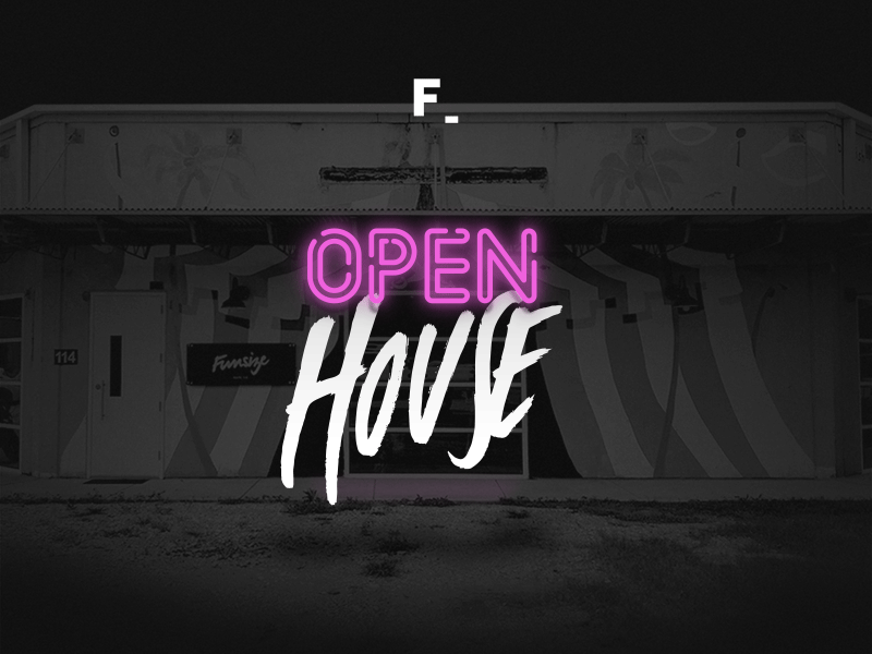 Funsize Open House & Studio Warming Invitation animation circus dranks flicker fnsz funsize invitation neon sign open party