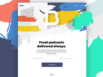 Banter Landing Page Concept beta colorful email capture landing page