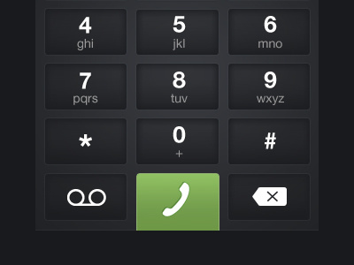 Phone Dialer android blue dark gray green interface iphone mobile ui