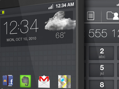 Android UI Concept android dark gray interface iphone mobile ui