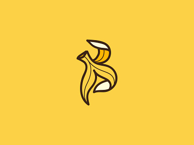 Letter B - Banana logo 2021 2021 design b logo banana banana logo banana peel concept debut design illustration logo logo design logomark logotype new peel popular simple yellow