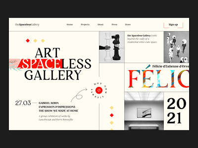 Art Gallery Website art art gallery black white blackandwhite blackletter home page homepage main page minimal monochrome sign in sign up web design webdesign website