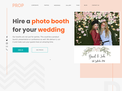 Design for Website Photo Booth Rent clean creative design homepage minimal pastel colors typography ui ux web web design webdesign website