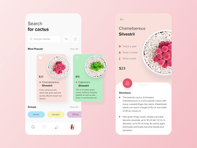 Mobile Store App for Cactus Lovers app concept app design app store cactus ios 13 ios app ios design mobile design mobile store tasty ui ux uxui