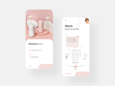 Blender Machine App - Part 1 blender coffee instructions ios13 machine mobile app mobile app design portable sign in sign up