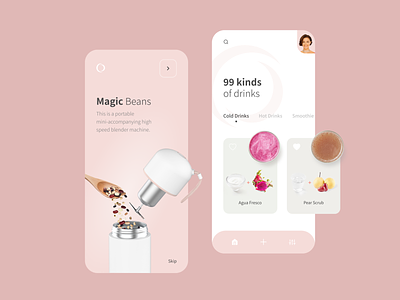 Blender Machine App - Part 2 android app app design beans blender coffee drinks ios app machine mobile app design mobile ui recipes smoothie