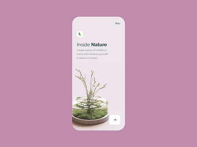 Inside Nature App (Animation) android app animation app design clean ecommerce app field green ios app ios app design mobile app mobile concept nature ui