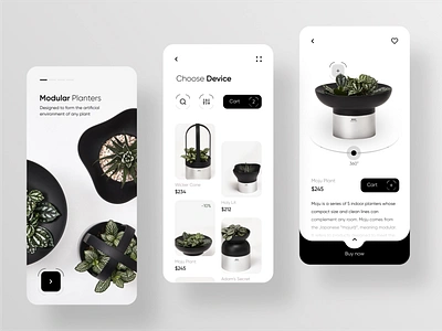 Modular Planters Mobile App app design ecommerce app ecommerce store flower flowers flowershop login mobile app mobile design modular plant planter planting plants sign in sign up ui uiux