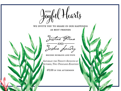 Watercolor Wedding Invitation - Version 2 illustration typography watercolor wedding invite