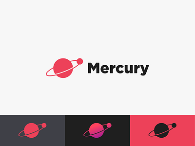 Mercury logo Redesign branding clean colour concept design logo minimal planet vector