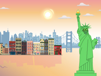 Artwork for a kids movie adobe illustrator character design illustration intro kids movie new york city
