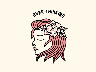 Over Thinking apparel design badge design clothing design design for sale graphic design illustration illustration for sale sale vector vector for sale