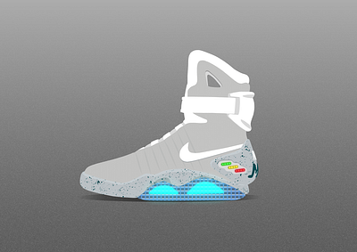 Nike Air Mag backtothefuture design flat illustration nike nike air mag shoes sneaker vector
