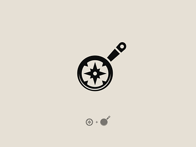 Compass + Frying Pan Logo