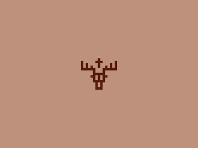 Stag Logo abstract animal logo antlers cross crucifix deer design flat grid hunter logo minimal saint hubertus stag vector