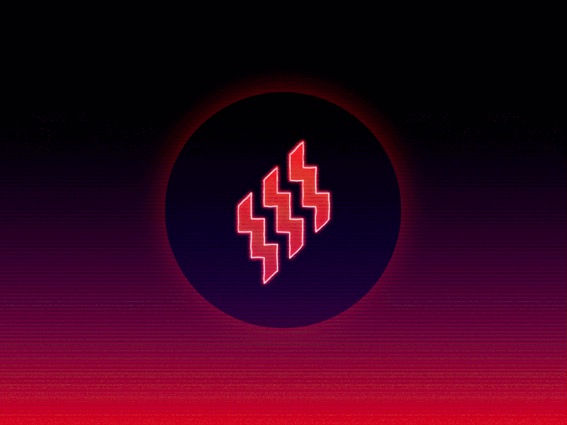 lllightning synthwave retrowave shock pulse neon lightning light electric logo vector design animation abstarct 80s