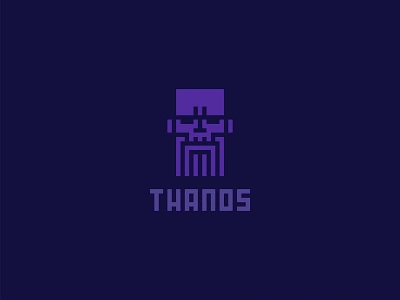 Thanos abstract avengers avengersendgame design endgame flat grid design logo minimal purple square thanos vector