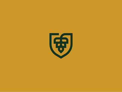 Hop Logo abstract beer brewery brewery logo crest design flat hop logo logomark minimal shield vector
