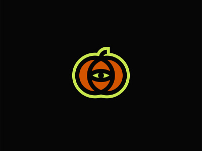 Perturbing Pumpkin abstract creepy design evil eye eye flat halloween jack o lantern logo minimal pumpkin spooky vector