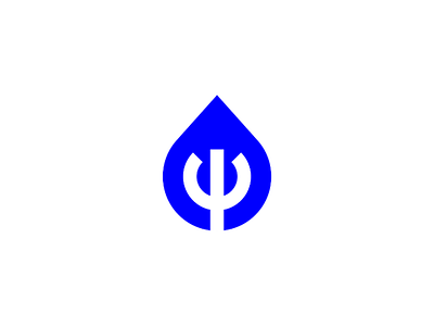 Trident of Poseidon Logomark abstract design geometric logo logomark minimalist negative space ocean poseidon simple trident water waterdrop