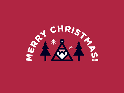 Merry Christmas abstract christmas design flat geometric logo minimal pine santa santaclaus snowflake tree vector